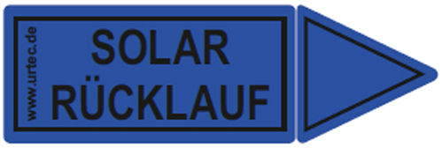 Rohrleitungskennzeichnung "Solar-Rücklauf (blau)"